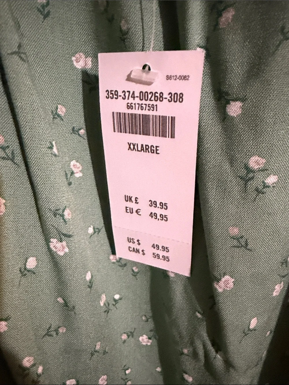 Hollister Light Sage Green Floral Lace-Trim Slip Dress
